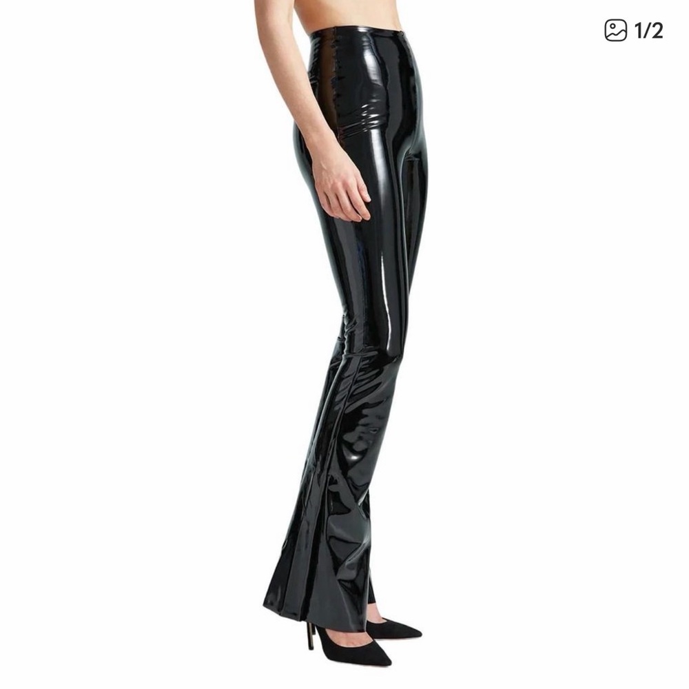 COMMANDO faux patent leather flare legging